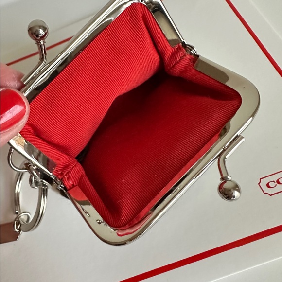 🔴Coach RARE Vintage Ocelot Leopard Calf Hair Fur Kisslock Frame Coin Purse Key - Picture 12 of 14